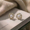 Floral Pearl Halo Earrings