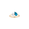 Pearl Toi et Moi Ring - London Blue Topaz