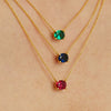 Oval Gemstone Solitaire Necklace