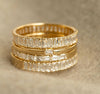 Bold Half Diamond Baguette Ring