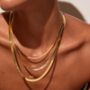 Gold Herringbone Chain Necklace - 5mm
