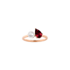 Pearl Toi et Moi Ring - Red Garnet