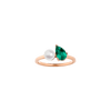 Pearl Toi et Moi Ring - Green Emerald