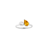 Pearl Toi et Moi Ring - Yellow Citrine