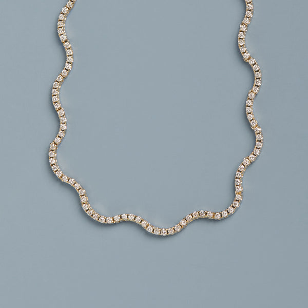 Lab Grown Diamond Wave Tennis Necklace