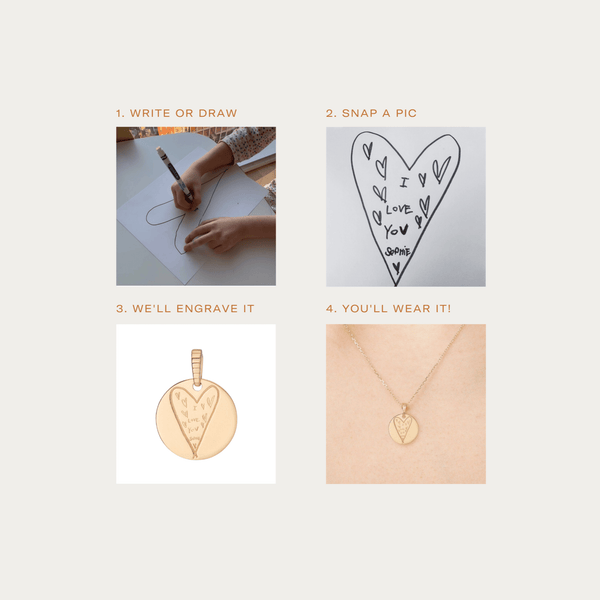 Story in Gold Engraved Pendant