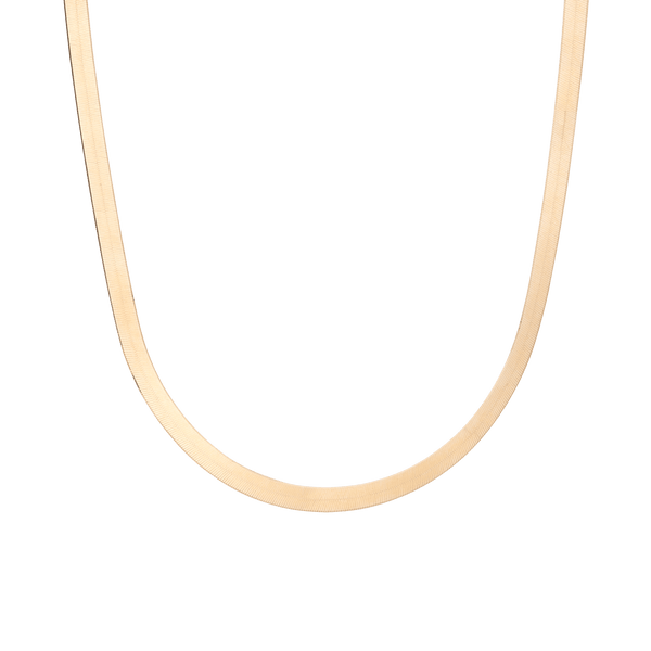 Solid Gold Herringbone Chain Necklace