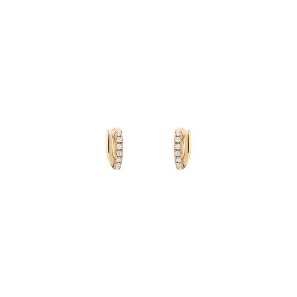 Diamond Crossover Huggie Earrings