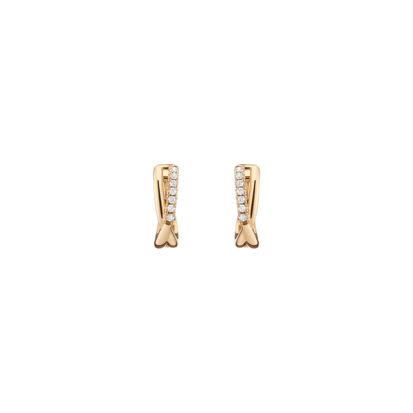 Diamond Crossover Huggie Earrings