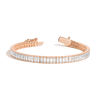 Lab Grown White Sapphire Baguette Tennis Bracelet - 12ct