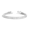 Lab Grown White Sapphire Baguette Tennis Bracelet