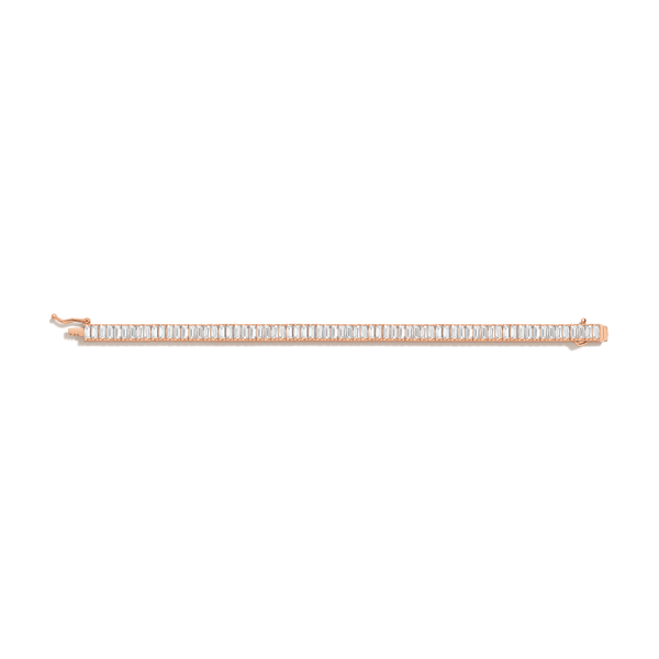 Lab Grown White Sapphire Baguette Tennis Bracelet