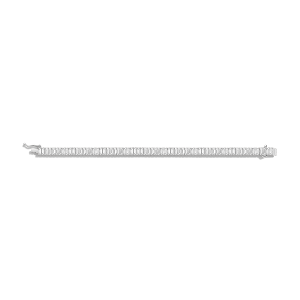 Lab Grown White Sapphire Baguette Tennis Bracelet - 12ct