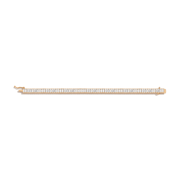 Lab Grown White Sapphire Baguette Tennis Bracelet