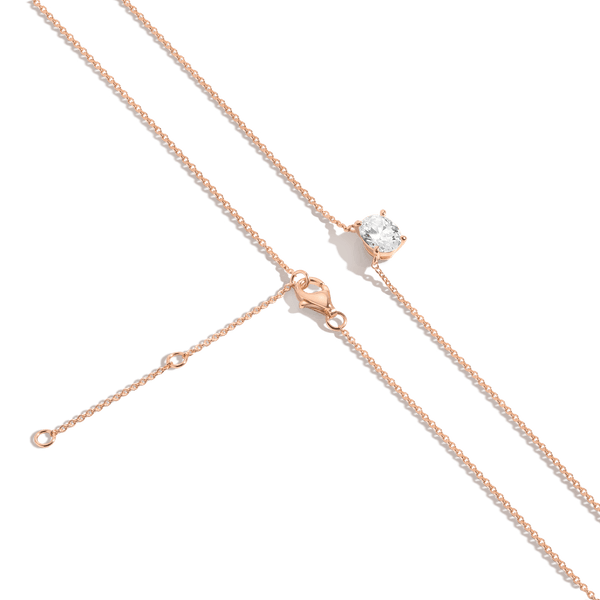 Oval Gemstone Solitaire Necklace