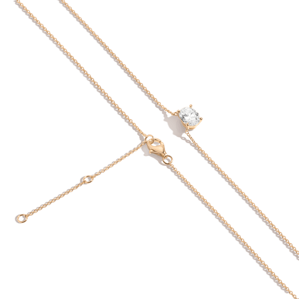 Oval Gemstone Solitaire Necklace