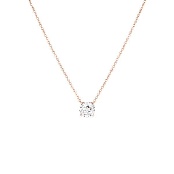 Round Gemstone Solitaire Necklace