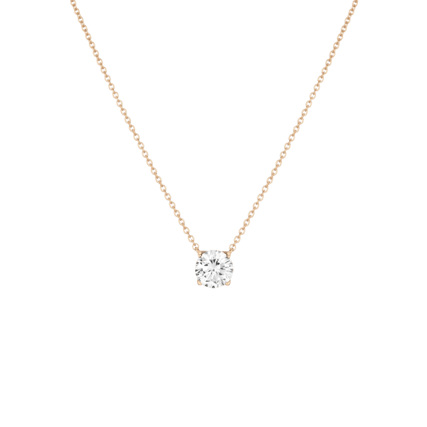 Round Gemstone Solitaire Necklace