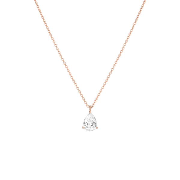 Pear Gemstone Solitaire Necklace