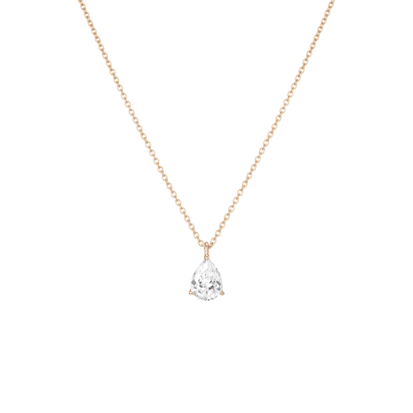 Pear Gemstone Solitaire Necklace