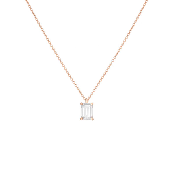 Emerald Gemstone Solitaire Necklace