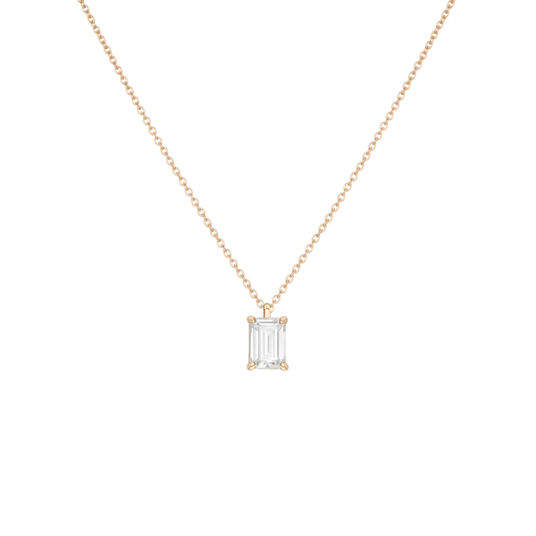 Emerald Gemstone Solitaire Necklace