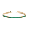 Lab Grown Green Emerald Baguette Tennis Bracelet