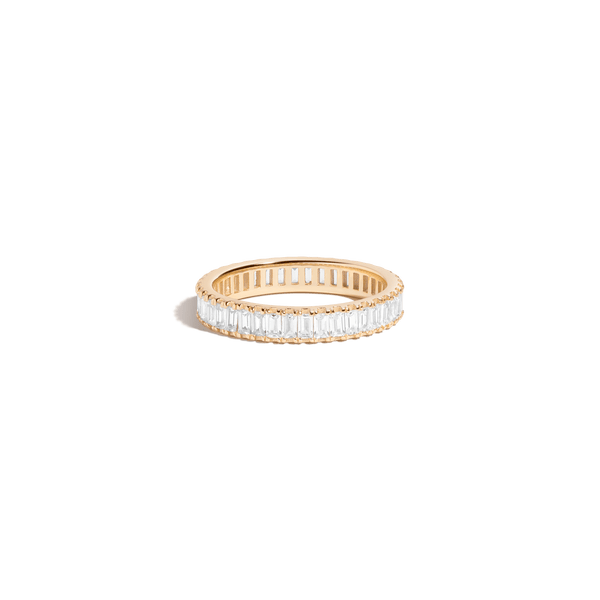 Lab Grown White Sapphire Baguette Eternity Ring