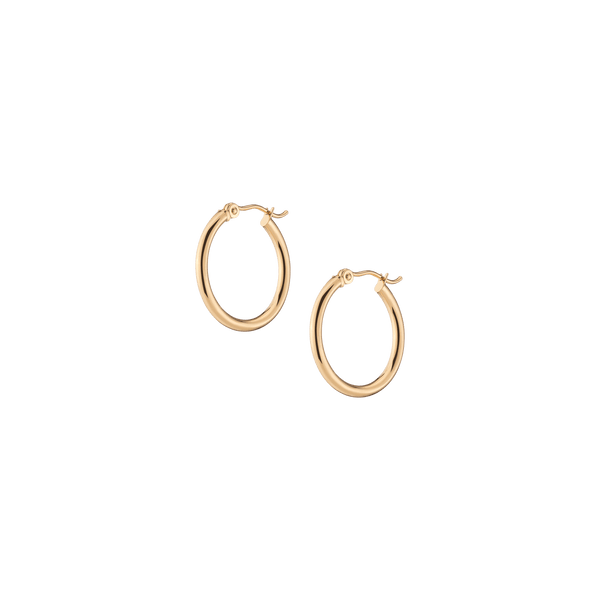 Gold Hoop Earrings - 2mm (20mm)
