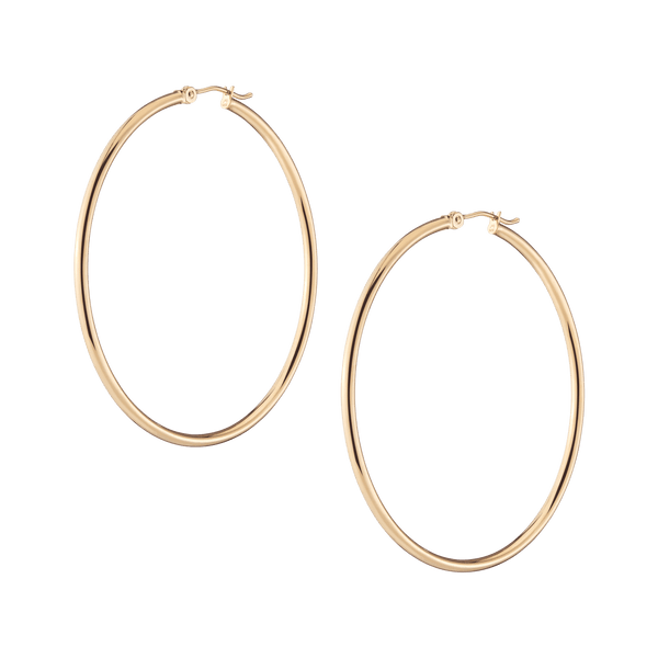 Gold Hoop Earrings - 2mm