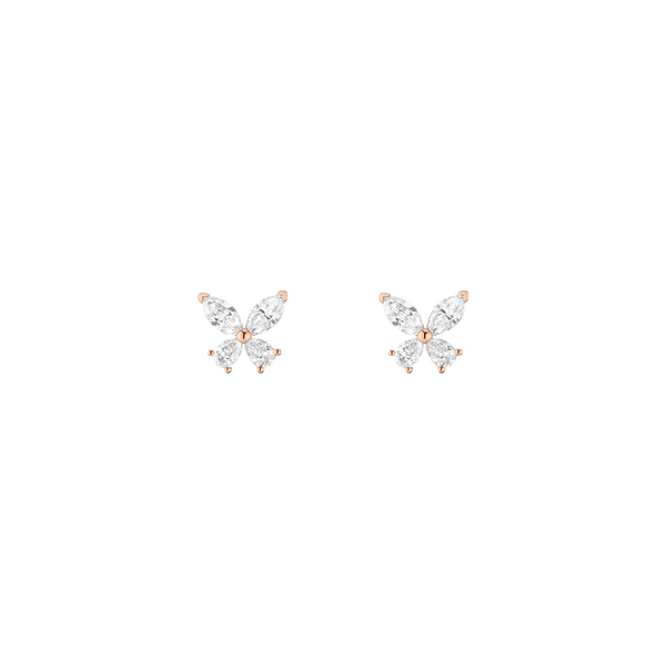Lab Grown White Sapphire Butterfly Earrings