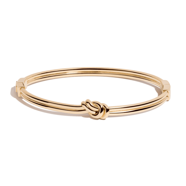 Gold Knot Hinged Bracelet