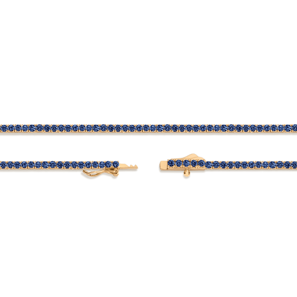 Lab Grown Blue Sapphire Tennis Necklace