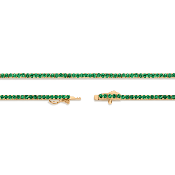 Lab Grown Green Emerald Tennis Necklace