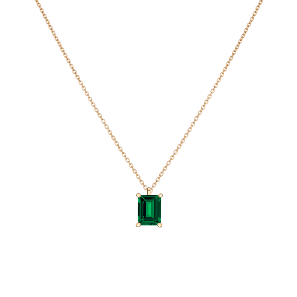 Emerald Gemstone Solitaire Necklace