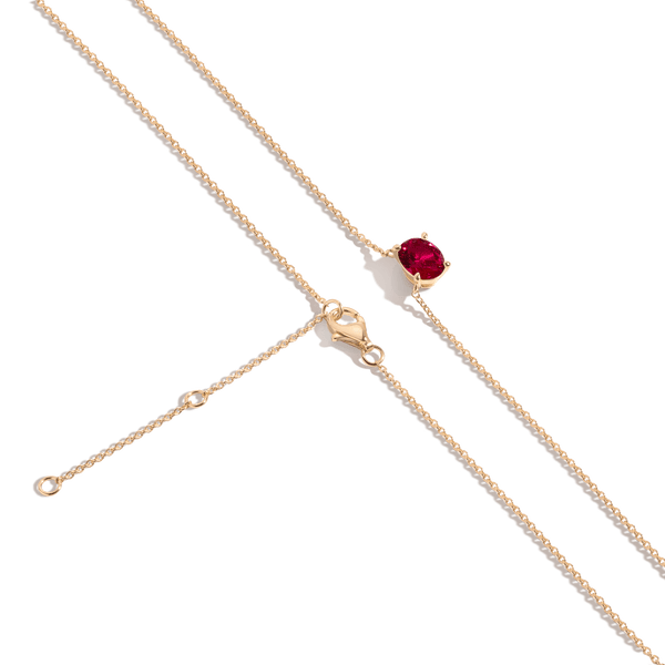 Oval Gemstone Solitaire Necklace