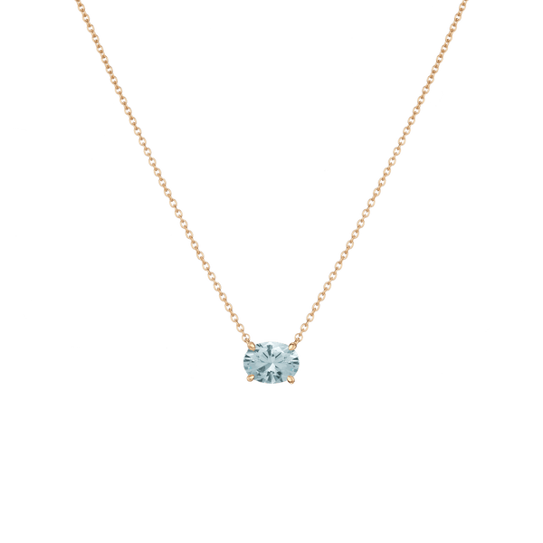 Oval Gemstone Solitaire Necklace