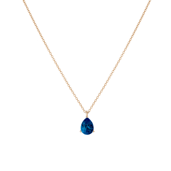 Pear Gemstone Solitaire Necklace