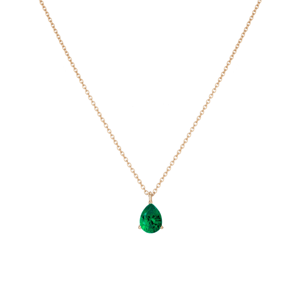 Pear Gemstone Solitaire Necklace