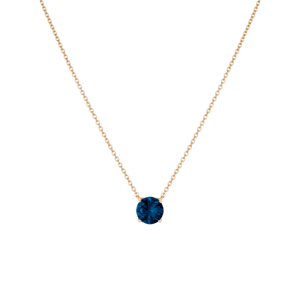 Round Gemstone Solitaire Necklace