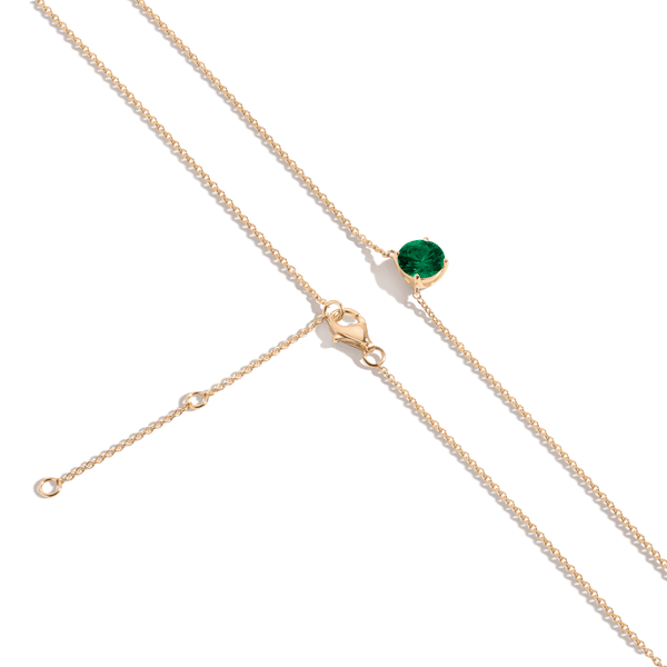 Round Gemstone Solitaire Necklace