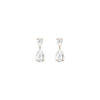 Lab Grown White Sapphire Pear Drop Earrings