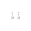 Lab Grown White Sapphire Pear Drop Earrings