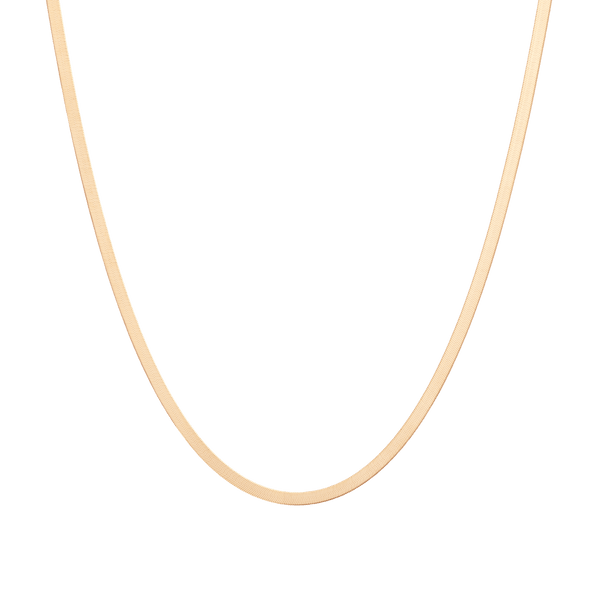 Solid Gold Herringbone Chain Necklace