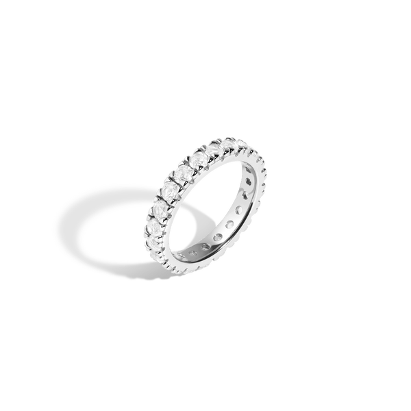 Lab Grown White Sapphire Eternity Ring