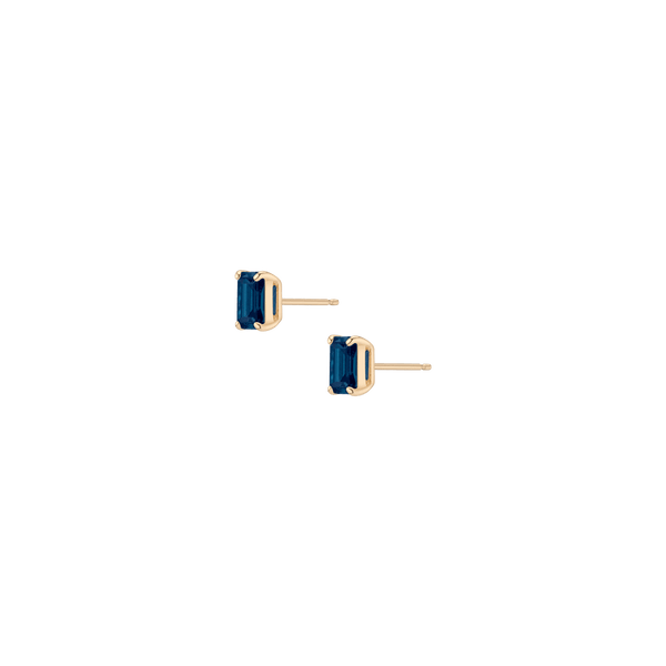 Emerald Gemstone Solitaire Stud Earrings