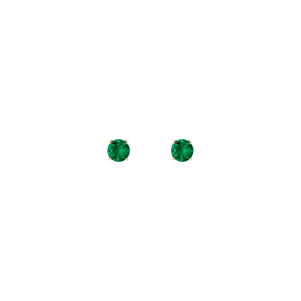 Round Gemstone Solitaire Stud Earrings