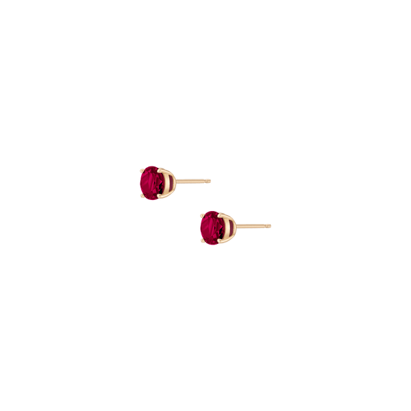 Round Gemstone Solitaire Stud Earrings