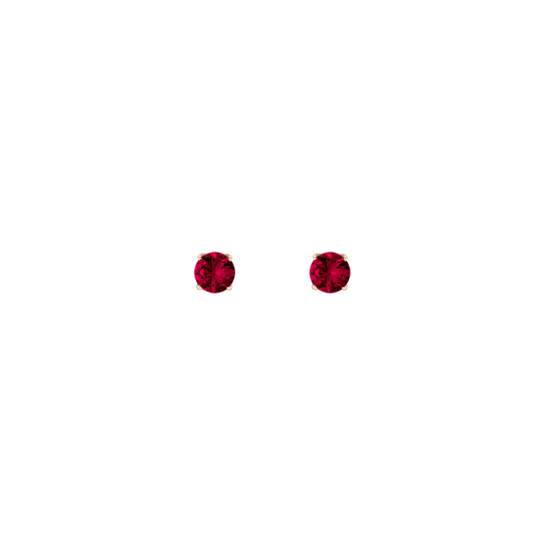 Round Gemstone Solitaire Stud Earrings