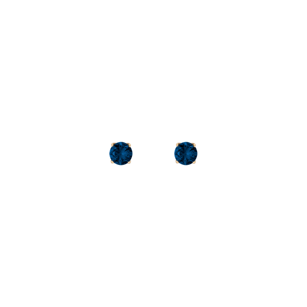 Round Gemstone Solitaire Stud Earrings